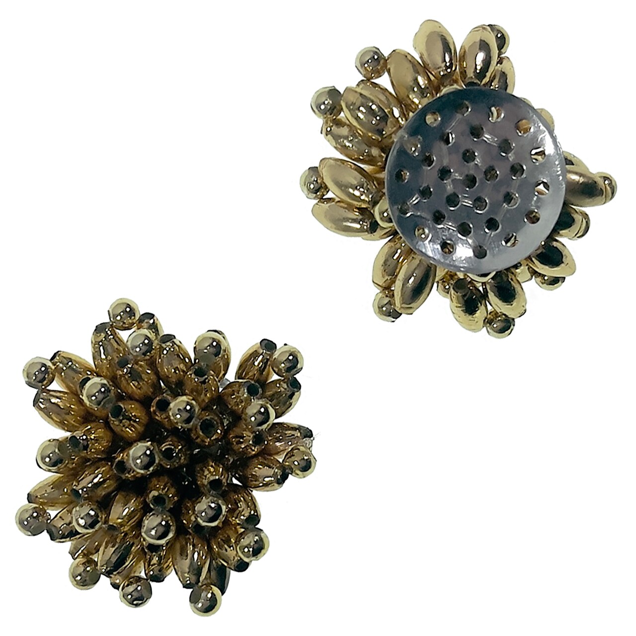 Mini Beaded Flower Applique/Patch Pack of 2